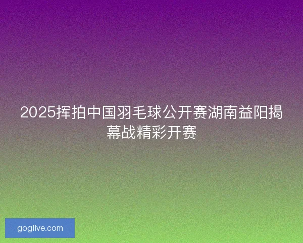 2025挥拍中国羽毛球公开赛湖南益阳揭幕战精彩开赛