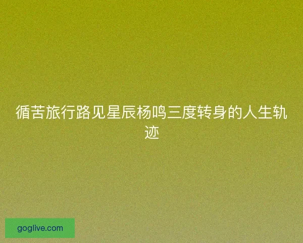 循苦旅行路见星辰杨鸣三度转身的人生轨迹 循苦旅行路见星辰杨鸣三度转身的人生轨迹